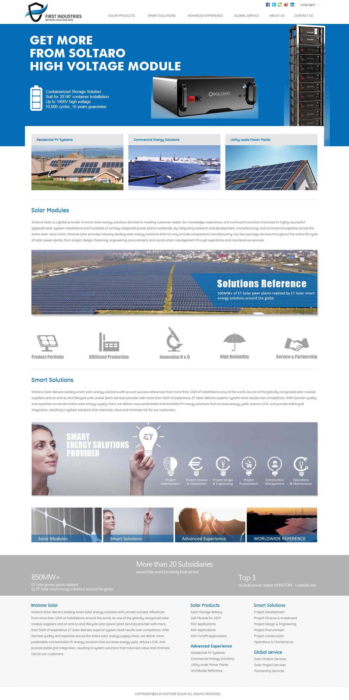 SOLTARO电池外贸网站设计